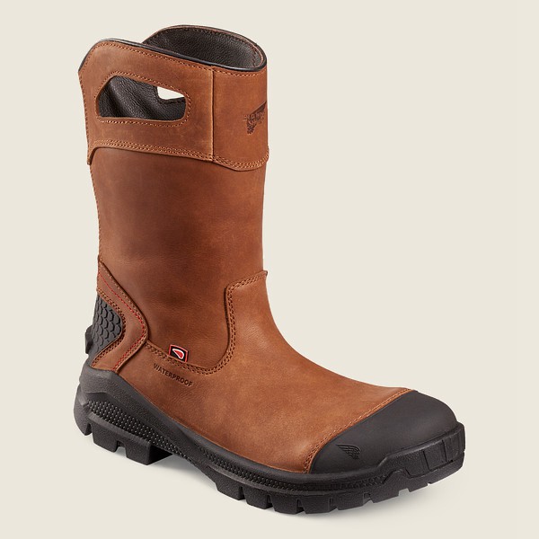 Red Wing Safety Bot Erkek - Crv™ - 11-Inch Waterproof Toe Pull-On - Kahverengi/Siyah - 18VWIRJUG